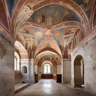 Romanesque Fresco art style